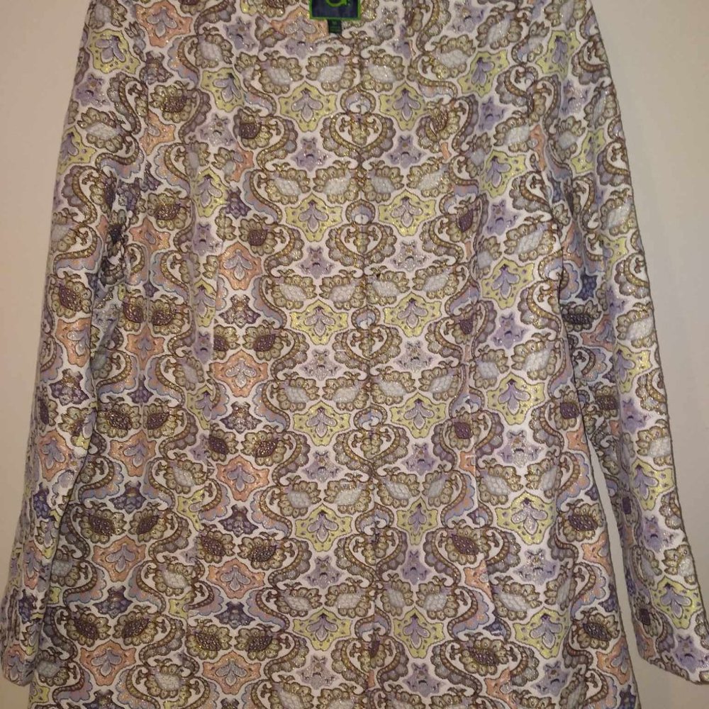 C Wonder Women’s Size 16 Brocade Blazer Jacket Metallic Tapestry Regencycore